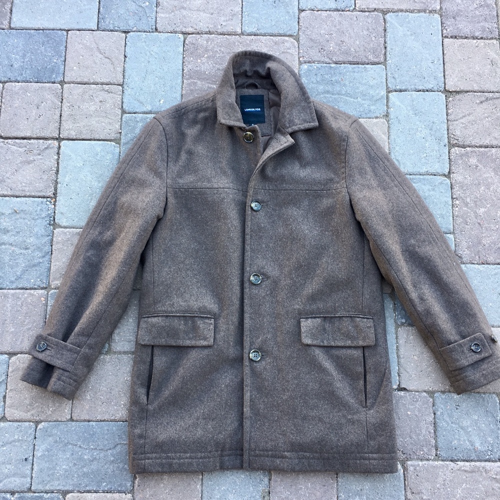 LONDON FOG MENS WOOL BLEND PEA COAT SIZE SMALL